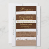 Carte de réception Ombre Stripe Brown Fade 3,5 x 7 (Devant)