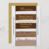 Carte de réception Ombre Stripe Brown Fade 3,5 x 7 (Devant / Derrière)