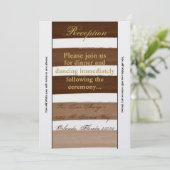 Carte de réception Ombre Stripe Brown Fade 3,5 x 7 (Debout devant)
