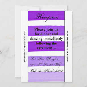 Carte de réception Ombre Stripe Purple Line Fade