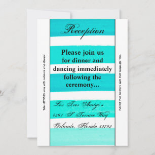Carte de réception Ombre Stripe Turquoise Fade 3,5