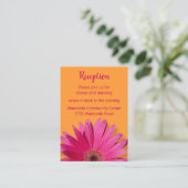 Carte de réception orange et rose Gerbera Daisy (Debout devant)