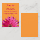 Carte de réception orange et rose Gerbera Daisy (Devant / Derrière)