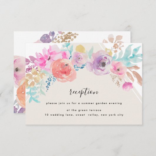 Carte de réception Pastel colorée (Devant / Derrière)