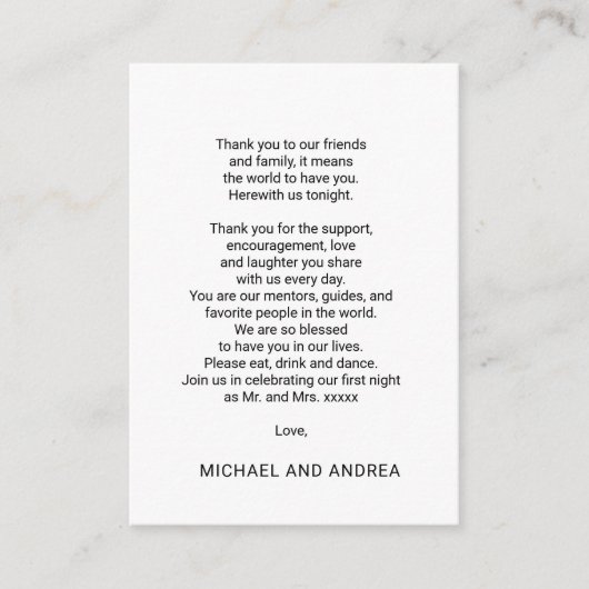 Carte de réception Paula Merci (Devant)