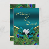 Carte de réception Peacock turquoise (Devant / Derrière)