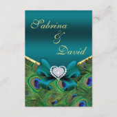 Carte de réception Peacock turquoise (Devant)