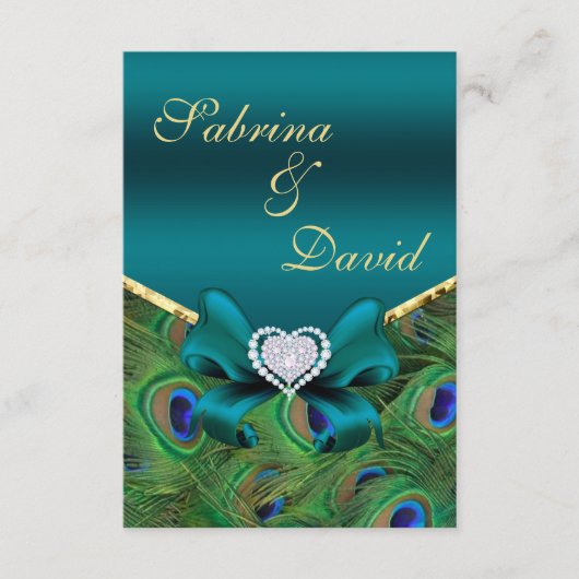 Carte de réception Peacock turquoise (Devant)