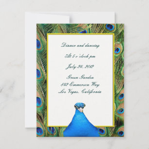 Carte de réception Peacock Wedding