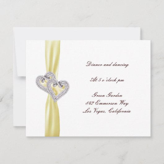 Carte de réception personnalisée Citron Coeurs (Devant)