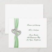 Carte de réception personnalisée Coeurs de chaux (Devant / Derrière)