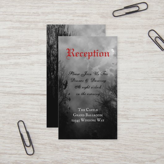 Carte de réception personnalisée Hauné Raven Plein (Devant/Arrière en situation)