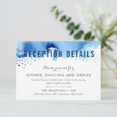 CARTE DE RÉCEPTION pinceau aquarelle élégant bleu (Debout devant)