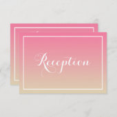 Carte de réception Pink Ombre élégante Script (Devant / Derrière)