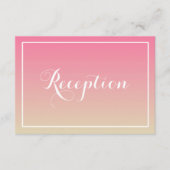 Carte de réception Pink Ombre élégante Script (Devant)