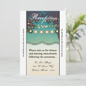 Carte de réception Plage Coucher de soleil Palmier (Debout devant)