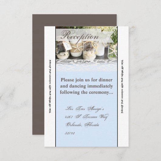 Carte de réception Plage Mer Mason Jars Océan (Devant / Derrière)