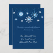 Carte de réception pour mariage d'hiver à flocons (Devant / Derrière)