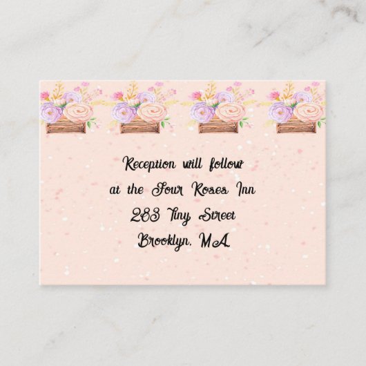 Carte de réception pour Pêcher Rustique Mariage & (Devant)