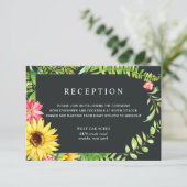 Carte de Réception pour un Mariage Tournesol (Debout devant)