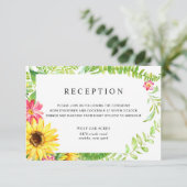 Carte de Réception pour un Mariage Tournesol (Debout devant)