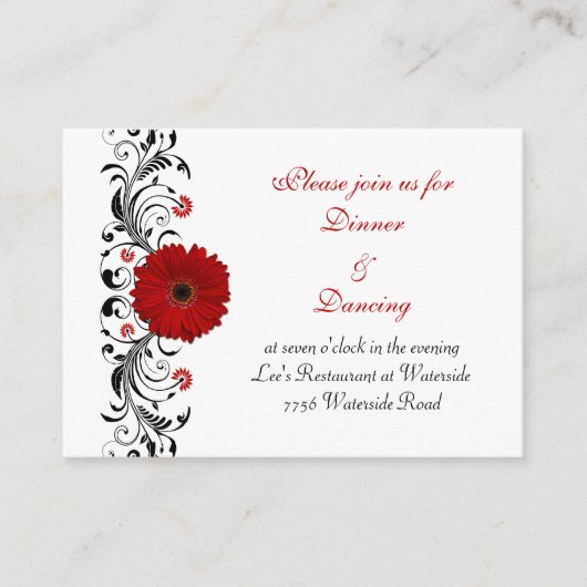 Carte de réception Red Gerbera Daisy (Devant)