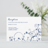 Carte de réception/réponse pour mariage Navy Vines (Debout devant)