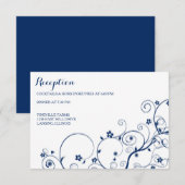 Carte de réception/réponse pour mariage Navy Vines (Devant / Derrière)