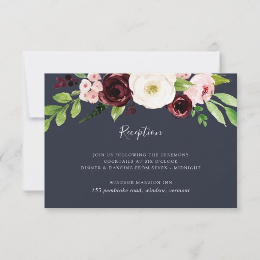 Carte de réception Romance de minuit (Devant)