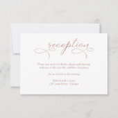 Carte de réception rose Gold Foil Script Wedding (Devant)