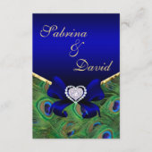 Carte de réception Royal Blue Paon (Devant)