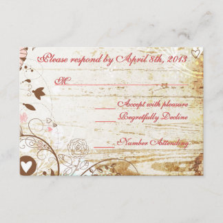 Carte de réception RSCP Mariage Rustique Bois Bird