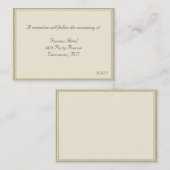 Carte de réception RSVP encadrée en beige (Devant / Derrière)
