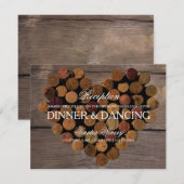 Carte de réception rustique Bouchon de vin #2 (Devant / Derrière)