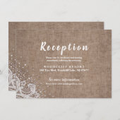 Carte de réception rustique en dentelle de jute à  (Devant / Derrière)