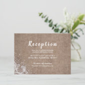 Carte de réception rustique en toile de jute avec (Debout devant)