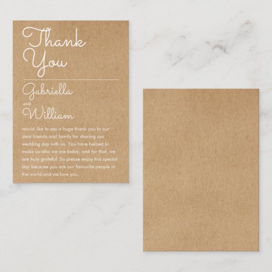 Carte de réception Rustique Mariage de script Merc (Devant / Derrière)