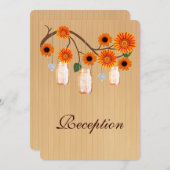 Carte de réception rustique Orange Mason Jars (Devant / Derrière)
