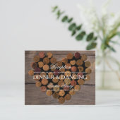 Carte de réception Rustique Vin Cork #2 (Debout devant)