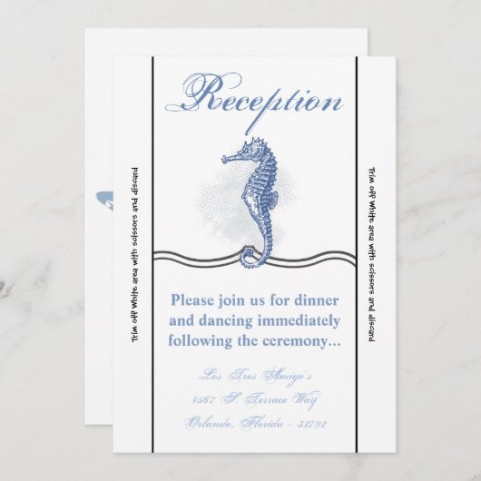 Carte de réception Seahorse Ocean Beach Water (Devant / Derrière)