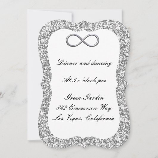 Carte de réception Silver Parties scintillant Silv (Devant)