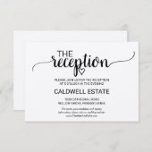 Carte de réception simple calligraphiée Kraft (Devant / Derrière)