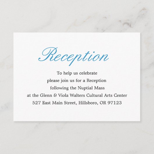 Carte de réception simple et élégante (Devant)