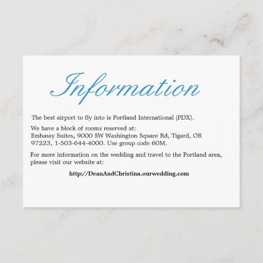 Carte de réception simple et élégante (Dos)