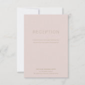 Carte de réception simple et moderne rose beige de (Devant)