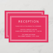 Carte de réception simple moderne Gras Coral Rose (Devant / Derrière)