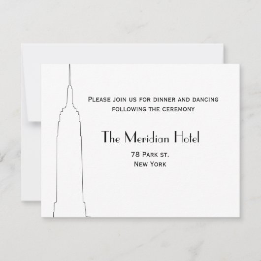 Carte de réception Skyline NYC (Devant)