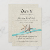 Carte de réception Starfish and Aqua Ribbon (Devant / Derrière)