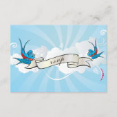 Carte de réception Tatouage Hirondelles et Rouleau (Devant)