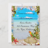 Carte de réception Tropical Beach Floral Wedal (Devant)